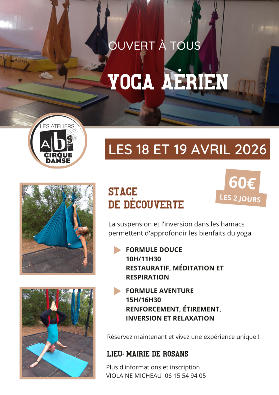 Stage de découverte du yoga aérien